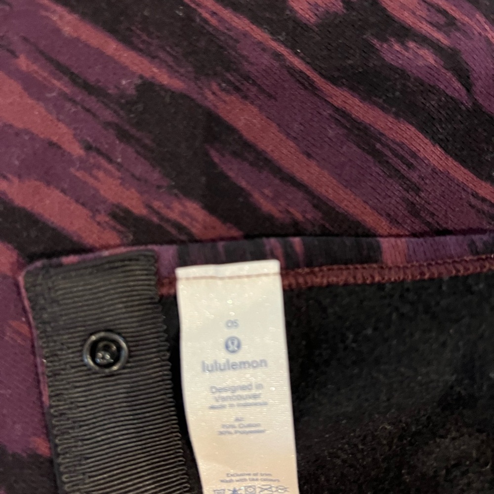 lululemon Purple and Black Vinyasa Scarf purple/black print OS